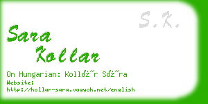 sara kollar business card